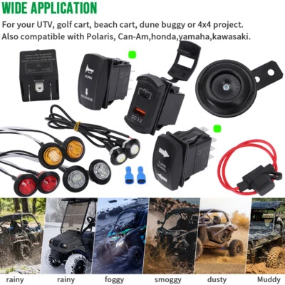 For Polaris Ranger General RZR Universal UTV Turn Signal Horn Street Legal Kit - Image 1 of 4