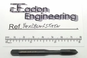 1/4" x 28TPI UNF (Unified National Fine) Spiral Point Machine Tap, HSS. - Picture 1 of 23