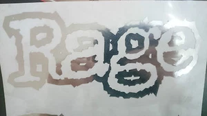 2 x CHROME SPONSOR DECAL SPORT CAR DOOR GRAPHICS --RAGE - Picture 1 of 2