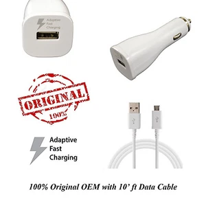 Original Adaptive Fast Car Charger for Note 4/Edge/S6/S6 Edge+10 ft Cable~WHITE - Picture 1 of 1