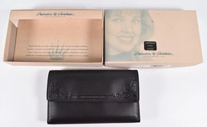 Nueva Cartera Princesa Gardner Mujer Cuero Negro Repujado Plegables Monedas Nuevas de Lote Antiguo - Imagen 1 de 9