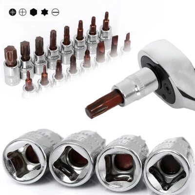 Screwdriver Bits Drive Socket Wrench 1/4 3/8" POZI Head Drill PZ1 PZ2 PZ3 Square - Image 1 of 4