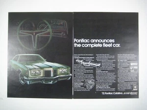 1972 Pontiac Catalina Vintage Advertisement Print Auto Collectible GM Car 2 Page - Picture 1 of 2