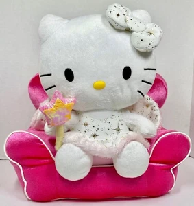 Large Hello Kitty Fairy TY w/  Wand and Hello Kitty Build A Bear Pink Couch - Picture 1 of 24