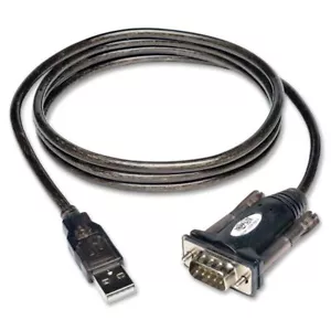 Tripp Lite U209-000-R 5FT USB-A to RS232 DB9 Serial Adapter Cable Male Male GRAY - Picture 1 of 3