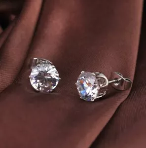 Damen Ohrstecker Edelstahl Silber Zirkonia Ohrschmuck Ohrringe Schmuck Neu - Bild 1 von 2