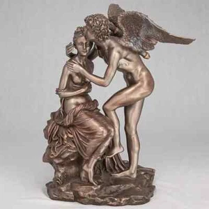 Veronese Italian Bronze Plated Figurine Cupid & Psyche Statue 11" Perfect Gift - Picture 1 of 1