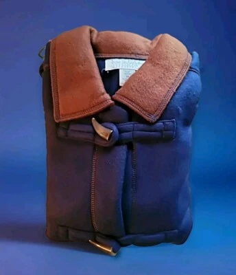 2XL Diane Von Furstenberg Palanca Polar Guisante Abrigo Codo Parche Ecuestre De Colección Foto 1 de 4