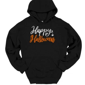 Happy Halloween Hooded Sweatshirt Hoodie Fall Ghost Skeleton Trick or Treat - Picture 1 of 10
