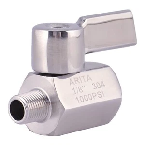 Mini Ball Valve 1/8" Stainless Steel 304 Reduced Port 1000PSI for Water Oil &... - Picture 1 of 6