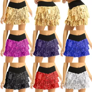 Adults Women Tulle Tutu Skirts Sequins Running Skirt Race Costume Cheerleader - Picture 1 of 70