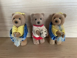 3 Vintage Bear Calcio Cheerleader Peluche Clip On Matita Hugger Topper Grabber - Foto 1 di 5