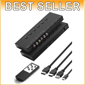 Compact 5-in-1 HDMI & AV Switcher - Effortless Remote Control for Home Theaters - Picture 1 of 9