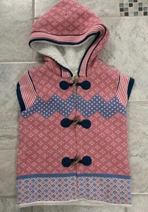 EUC Matilda Jane SZ 8 Make Believe WARM HUGS Vest Hood Sherpa Lined Toggles - Picture 1 of 5