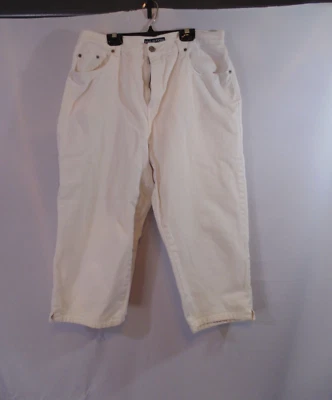 HALSTON JEANSWEAR Women’s CROPPED COTTON DENIM Jeans~Size 14~white 5-Pocket EUC - Image 1 of 4