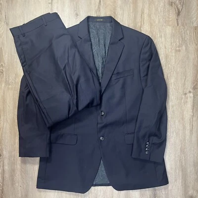 Donald J. Trump Signature Collection Men's 2 Piece Suit 42R 100% Wool Navy Blue - Image 1 of 4