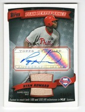 RYAN HOWARD 2010 Topps Peak Performance Autograph Relics AUTO BAT #/50 Signature