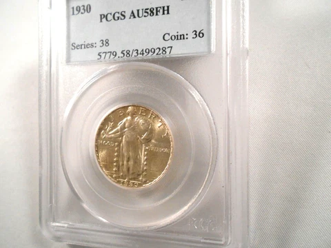 1930 Standing Liberty Quarter PCGS AU58 FH, White with Luster; THE BEST 58 Cover
