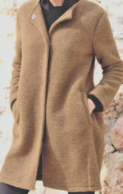 ALBA MODA Dame Longjacke Übergangs-Mantel Kochwollqualität camel Gr 40 NEU HB86 - Bild 1 von 4
