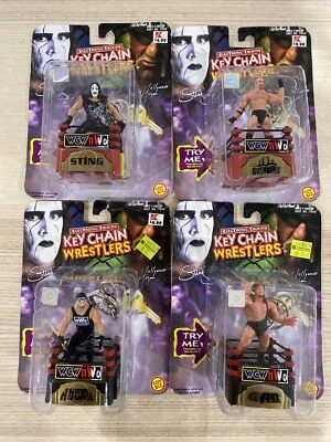 1998 Electronic Talking Keychain Wrestlers Figure - WCW NWO Set Of 4 NIP **READ* - Image 1 of 4