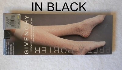 BLACK GIVENCHY LADIES HERRINGBONE KNEE HIGH TROUSER SOCKS ONE SIZE MADE ITALY ! - Image 1 of 3