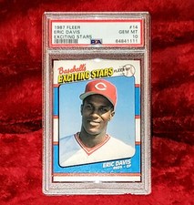 ERIC DAVIS 1987 FLEER #14 BASEBALL'S EXCITING STARS PSA 10 🔥 GEM MT (POP 7)