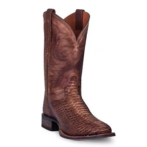 Dan Post KA Saddle Faux Python Cowboy Western Boots Square Toe Mens Size 12 D - Picture 1 of 6