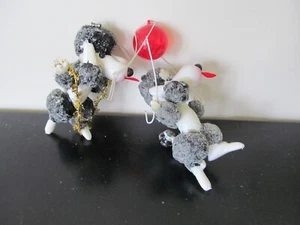 VTG Blow Mold Poodle Dog Ornament Black & White 3.5" - Picture 1 of 5