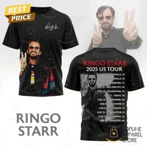 Ringo Starr 2025 Us Tour Signature 3D T-Shirt - Picture 1 of 5