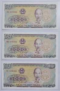 Viet Nam 1988 / 1,000 Dong 2digit Radar Serial number triplets 6696966 Gem UNC - Picture 1 of 3