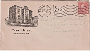 1917 Franklin PA illust copertina advt PARK HOTEL (k36) - Foto 1 di 1