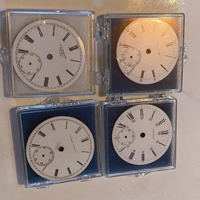 LOT OF FOUR POCKET WATCH DIALS - FOR RESTORATION  - Image 1 of 2