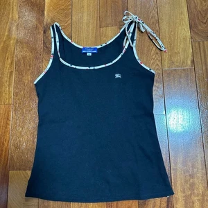 Burberry Blue Label Tank Top US6 Nova Check Black Top Authentic Women's - Picture 1 of 8