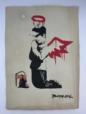 Pintura artística Banksy certificado de autenticidad dibujo original vintage firmada Foto 1 de 3
