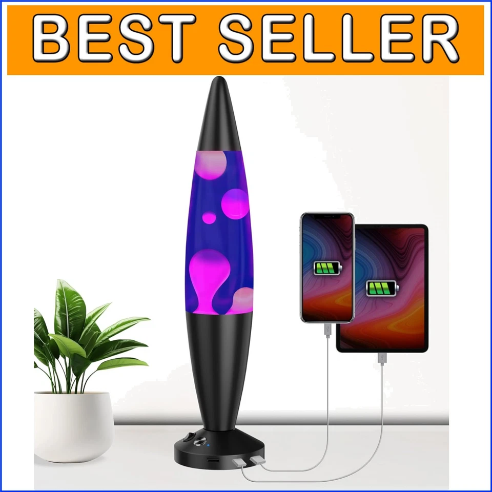 Mesmerizing 16-Inch Purple & White Lava Lamp with Remote Control & USB Charging - Image 1 of 4
