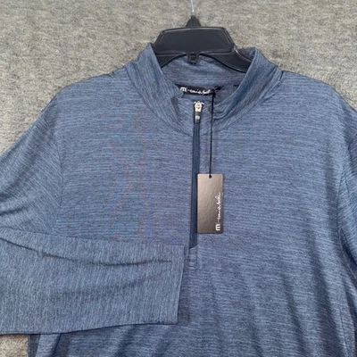 Travis Mathew Crestview 1/4 Cremallera Manga Larga Golf Índigo Brezo Para Hombres Talla L NUEVO Foto 1 de 4
