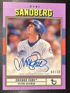 2022 Topps Brooklyn Collection Ryne Sandberg PURPLE AUTO /10 Chicago Cubs HOF - Picture 1 of 2