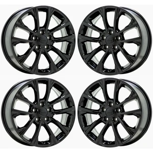 17" Jeep Cherokee Gloss Black wheels rims Factory OEM set 2014-2022 - 9201 9202 - Picture 1 of 8
