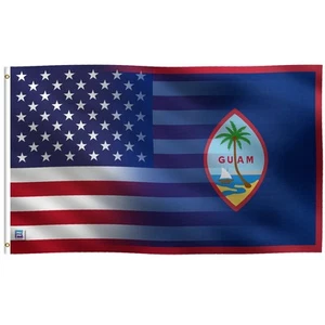 Guam American Flag Bannerfi 3x5 Ft Polyester Outdoor Durable Heritage - Picture 1 of 10