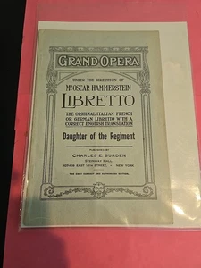 1907 Program, Grand Opera House Libretto, Oscar Hammerstein, Daughter Of Regimet - Picture 1 of 3