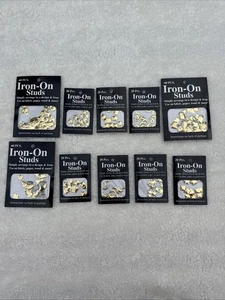 10 Stück modische Bügelstecker Gold Sterne Herz Mond Träne NEU - Bild 1 von 10