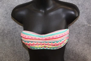 BIKINI OBERTEIL BUSTIER GRÖSSE S BUNT GESTREIFT HINTEN GESMOKT GINA TRICOT - Bild 1 von 2