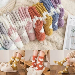 household Towel Socks warm mid tube coral velvet anti slip floor socks thickened - Picture 1 of 18