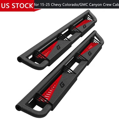 6" Running Boards for 2015-2025 Chevy Colorado/GMC Canyon Crew Cab Side Step Red - Imagem 1 de 4