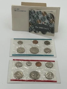 1980 US Mint 13 Coin Uncirculated Complete Philadelphia & Denver OGP. - Picture 1 of 2
