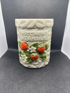 Sears and Roebuck Fragola Porta Utensili Cucina Giappone Vaso Fioriera 1981 Vintage - Foto 1 di 9
