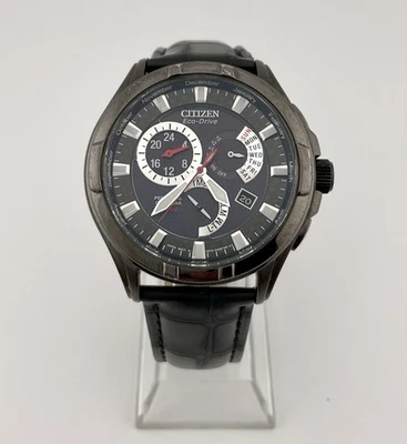 Citizen Eco-drive E870-S065101 Perpetual Calendar Chronograph Black Tone Watch - Image 1 of 4