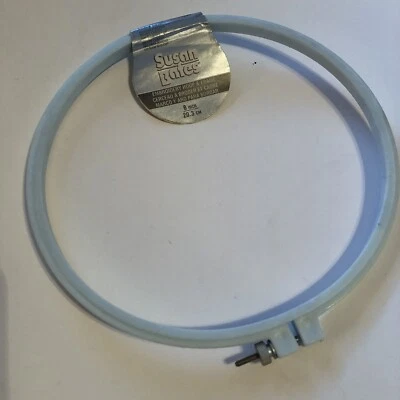 Susan Bates Plastic Embroidery Hoop & Frame Blue 8" Round Screw Tension 14399 - Image 1 of 4