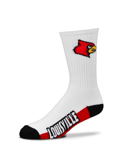 Calcetines Louisville Cardinals Crew talla grande 10 a 13 blancos Foto 1 de 1