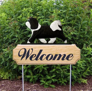 Havanese Wood Welcome Outdoor Sign Black/White - Picture 1 of 1